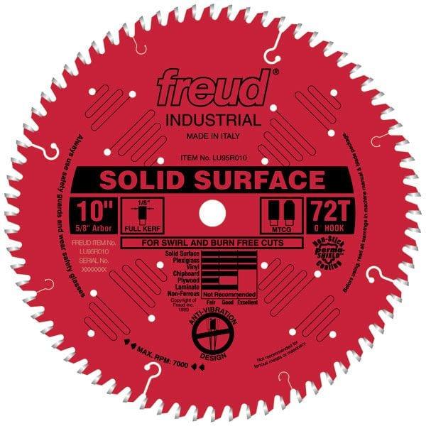 LU95R010 Circular Saw Solid Surface Saw Blade 10" x 5/8" Bore x 72 Tooth TCG